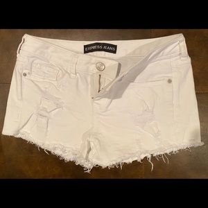 White denim shorts distressed